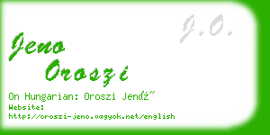 jeno oroszi business card